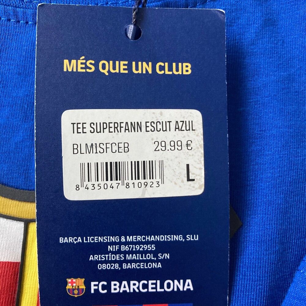 FC Barcelona T-Shirt Men’s Large Blue Força Barça Soccer Futbol Graphic NWT - Picture 5 of 13